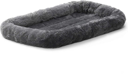 Midwest Homes for Pets XS Dog Bed – Gray Faux Fur Bolster, Ultra-Soft and Machine Washable, Fits 22-Inch Crates and Carriers, for Small Dogs and Cats