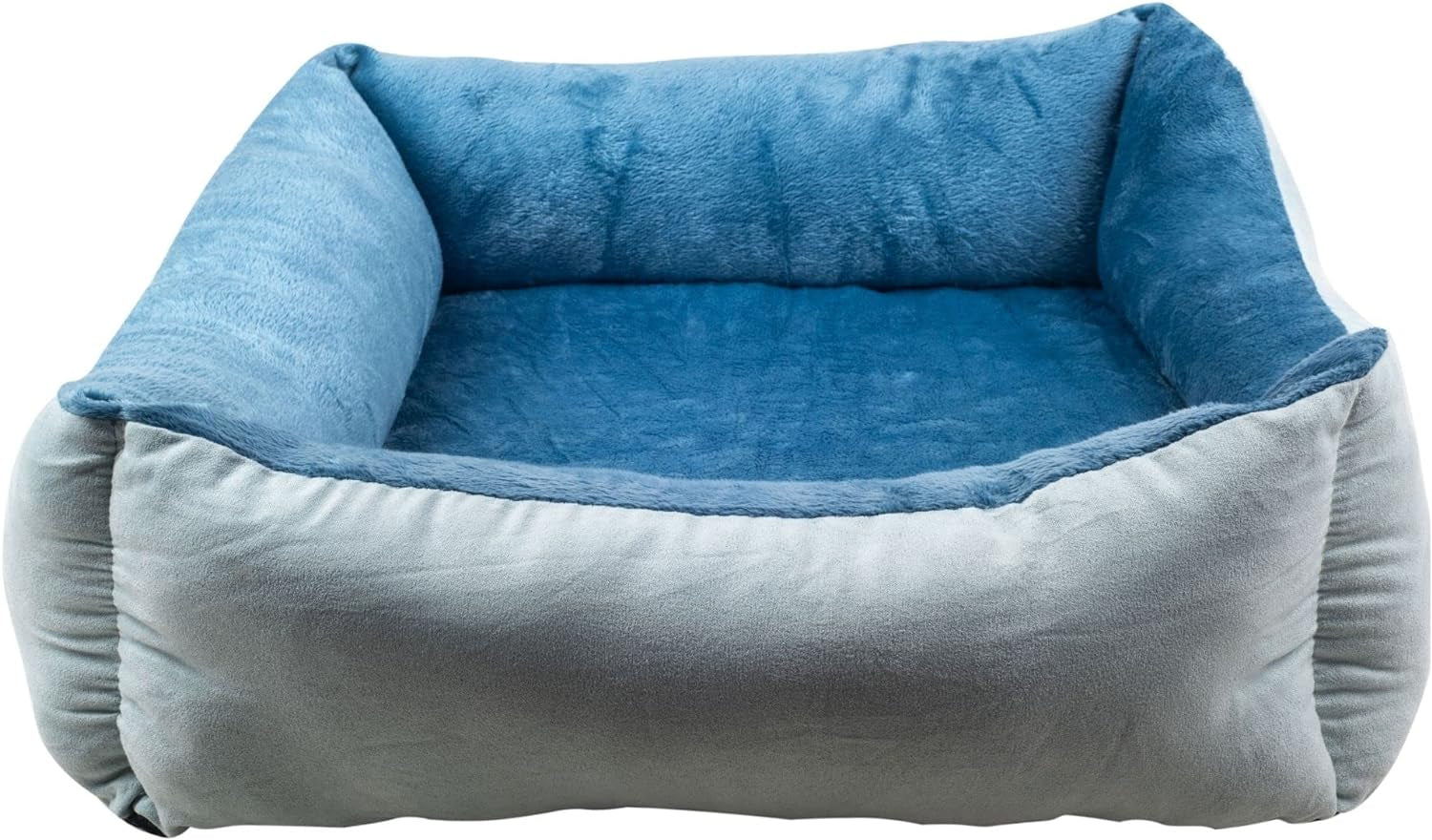 Orthopedic Rectangle Bolster Pet Bed,Dog Bed, Medium 25X21 Inches Blue, by Happycare Textiles, Blue with Orthopedic Insert. (HCT-ORT-BLUE)