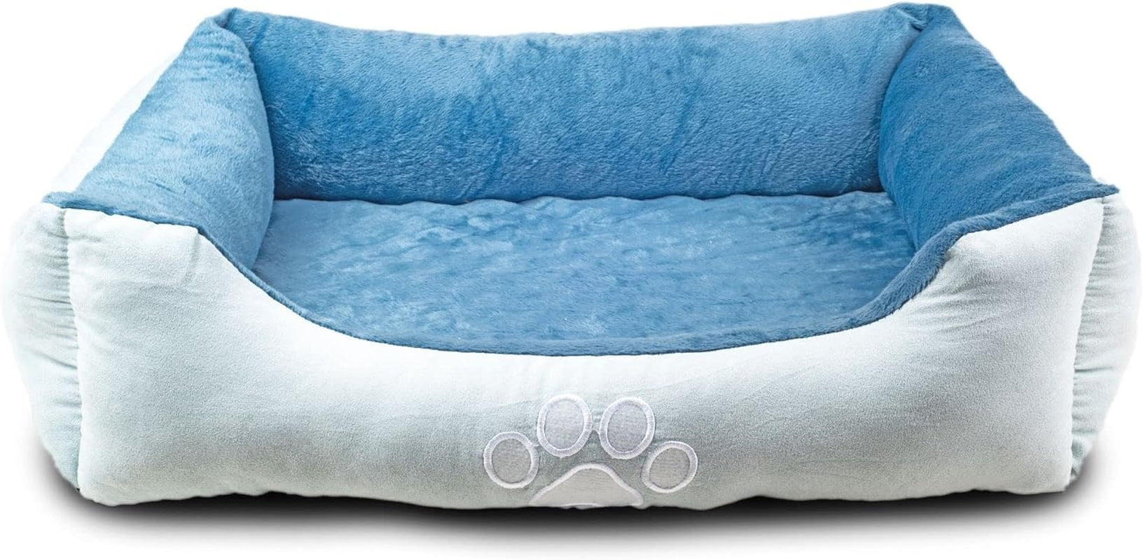 Orthopedic Rectangle Bolster Pet Bed,Dog Bed, Medium 25X21 Inches Blue, by Happycare Textiles, Blue with Orthopedic Insert. (HCT-ORT-BLUE)