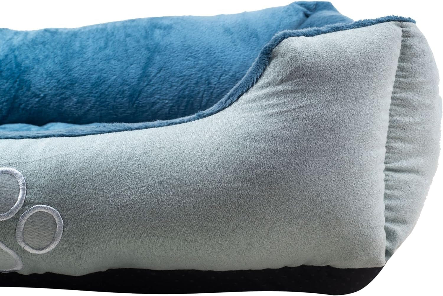 Orthopedic Rectangle Bolster Pet Bed,Dog Bed, Medium 25X21 Inches Blue, by Happycare Textiles, Blue with Orthopedic Insert. (HCT-ORT-BLUE)