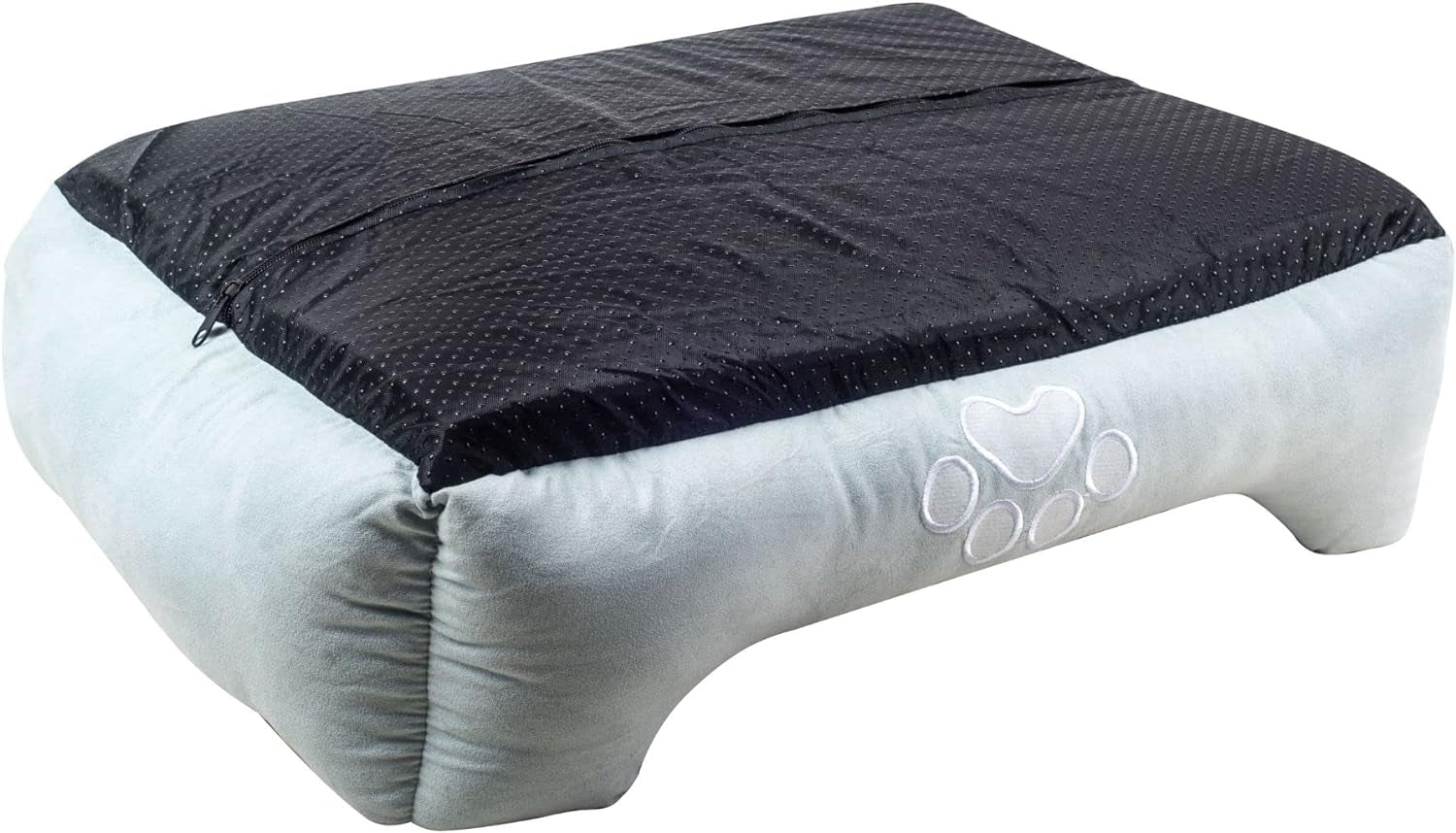 Orthopedic Rectangle Bolster Pet Bed,Dog Bed, Medium 25X21 Inches Blue, by Happycare Textiles, Blue with Orthopedic Insert. (HCT-ORT-BLUE)