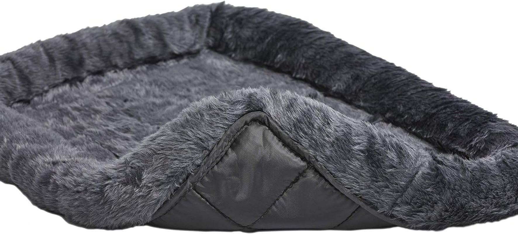 Midwest Homes for Pets XS Dog Bed – Gray Faux Fur Bolster, Ultra-Soft and Machine Washable, Fits 22-Inch Crates and Carriers, for Small Dogs and Cats